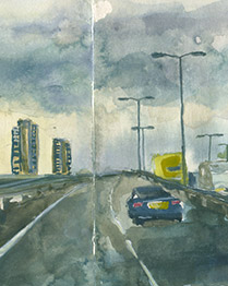 Detail of Motorway sketch
